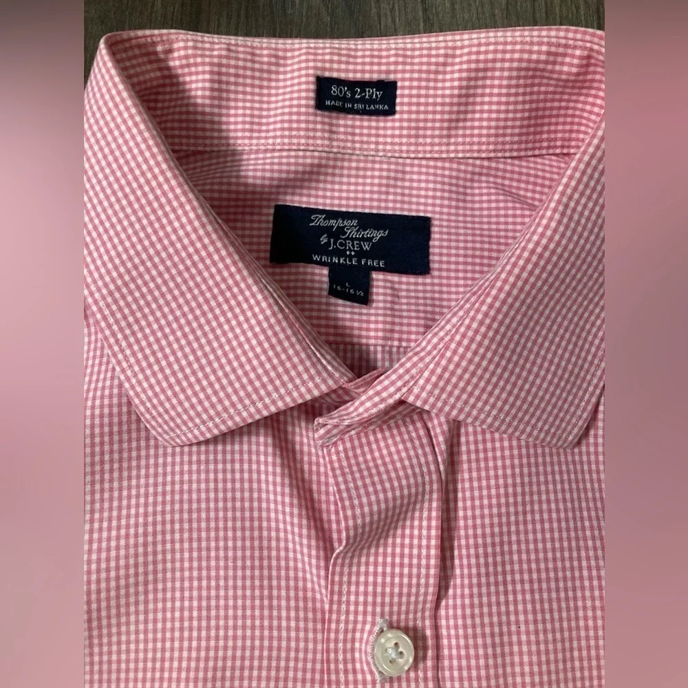 J. Crew Men’s Large 80s 2-Ply Wrinkle Free Pink Button Down Shirt‎